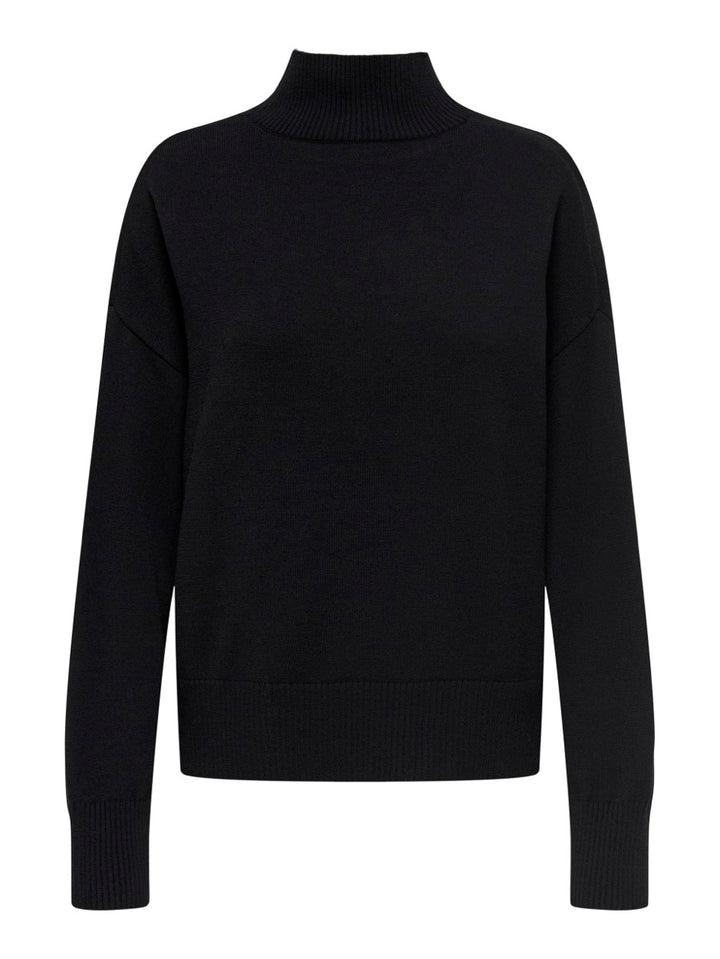 Onlbari L/s Highneck Knt - Zwart