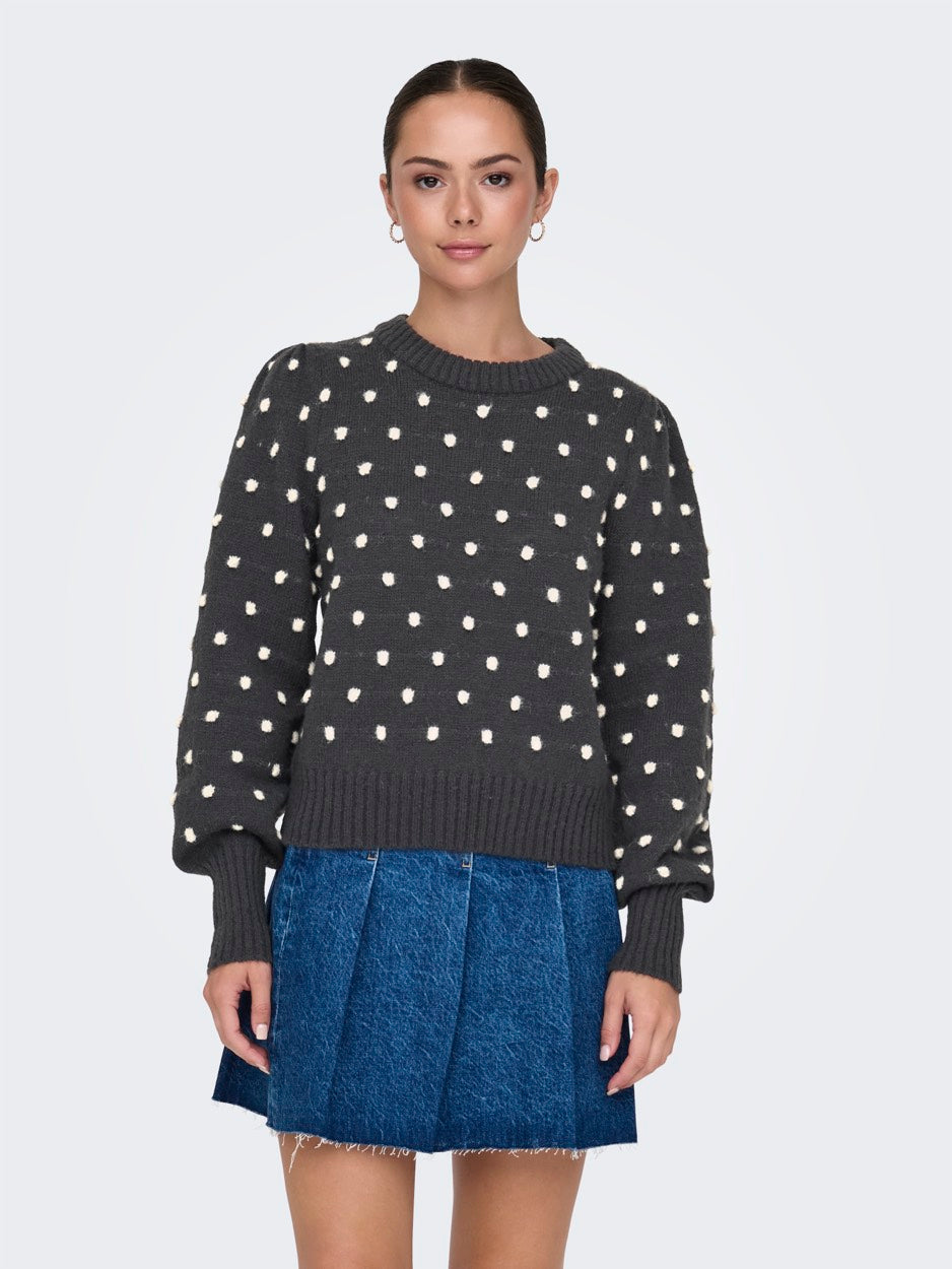 Jdysigrid Life L/s On Puff Pull Knt - Zwart