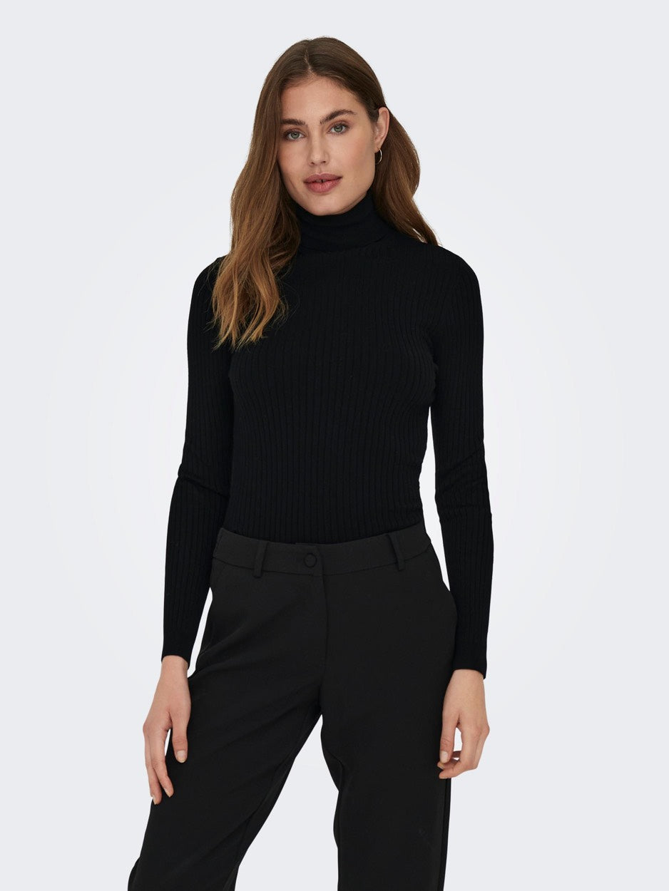 Onlkarol L/s Rollneckpullover - Zwart