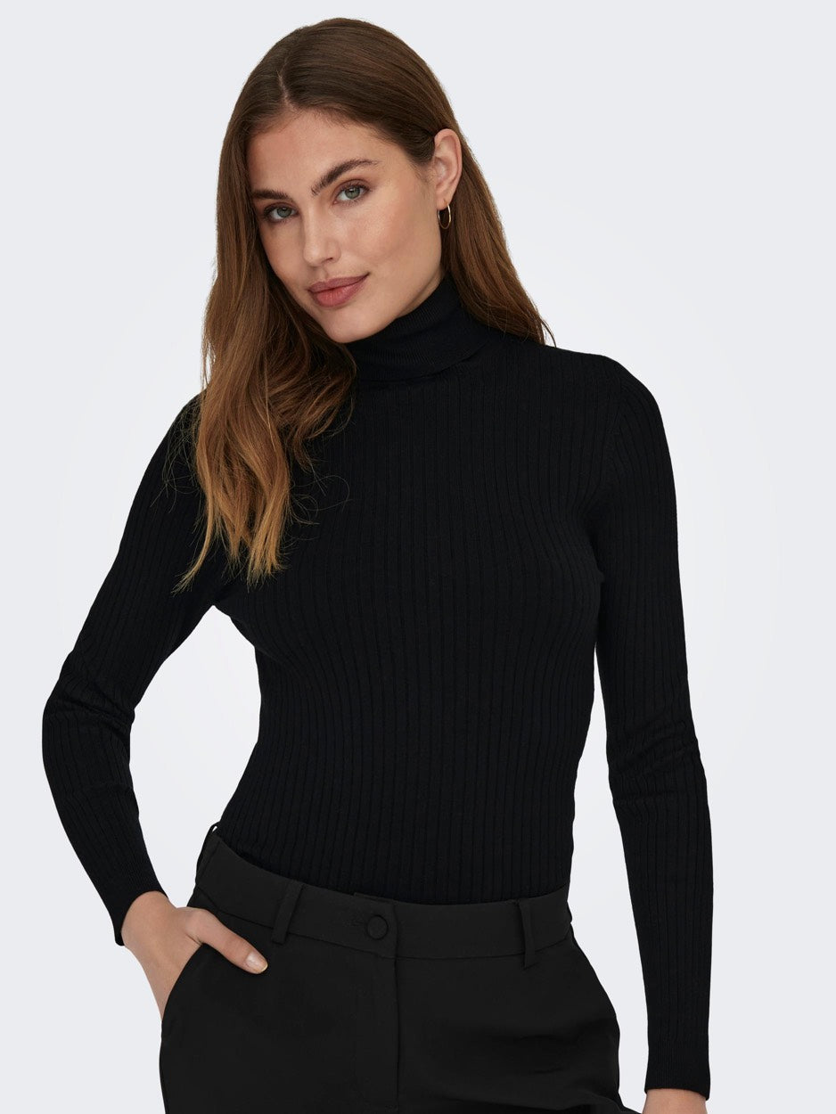 Onlkarol L/s Rollneckpullover - Zwart