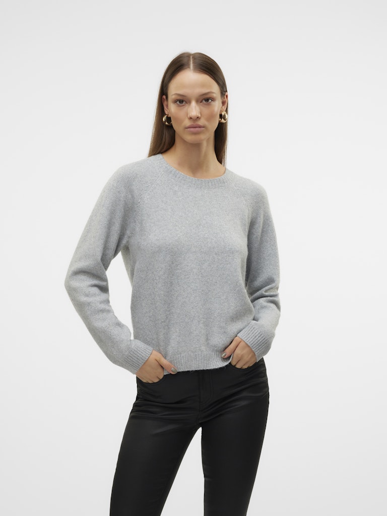 Vmdoffyshine Ls O-neck Blouse Rep Noos - Lichtgrijs