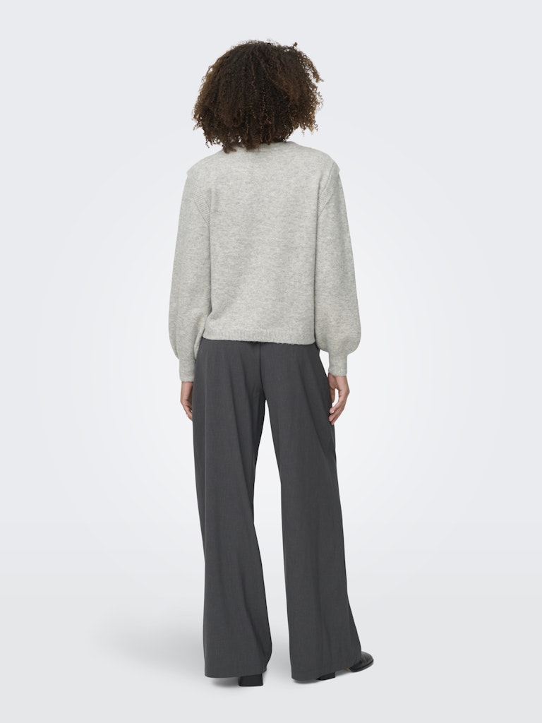 Onlrene Life Ls Button O-neck Cs Knt - Grijs Melee