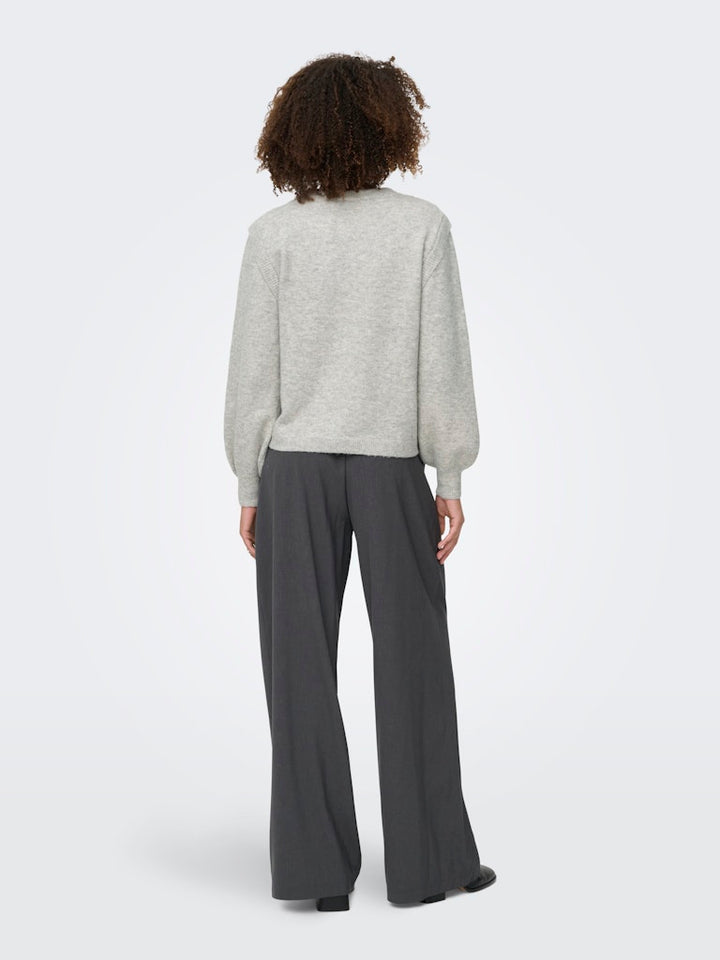 Onlrene Life Ls Button O-neck Cs Knt - Grijs Melee