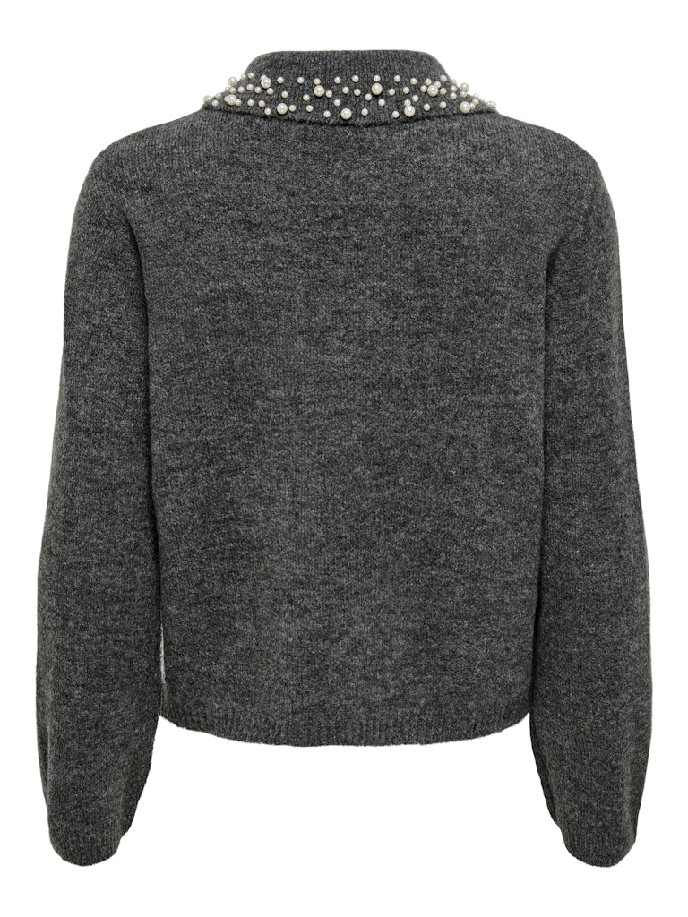 Jdyaubray Life L/s Pearl Collar Pull Knt - Grijs Melee