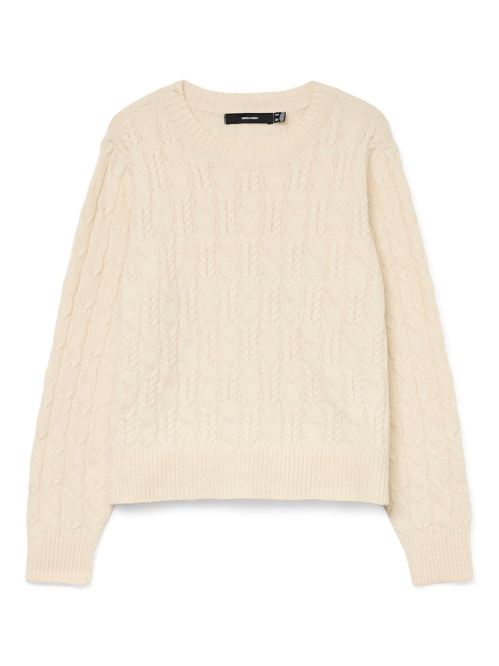 Vmaries Ls O-neck Cable Pullover Bf - Grijs Melee