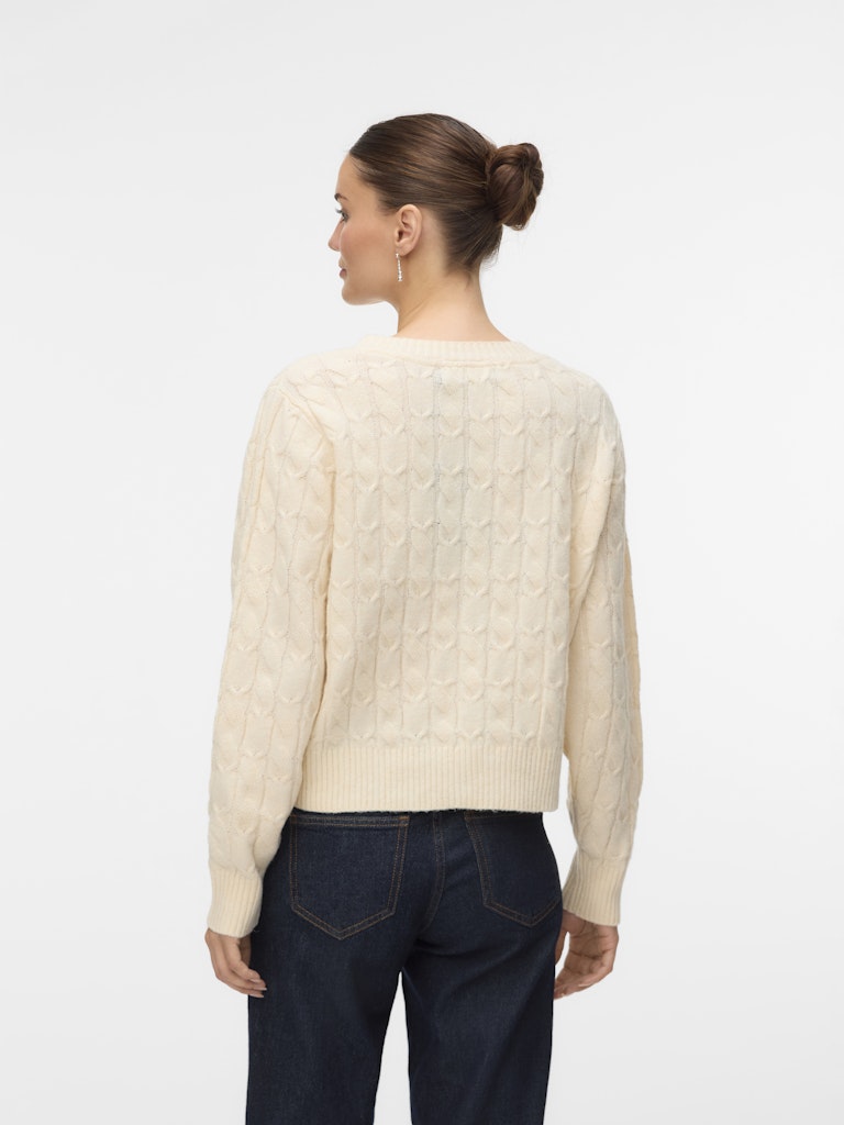 Vmaries Ls O-neck Cable Pullover Bf - Grijs Melee
