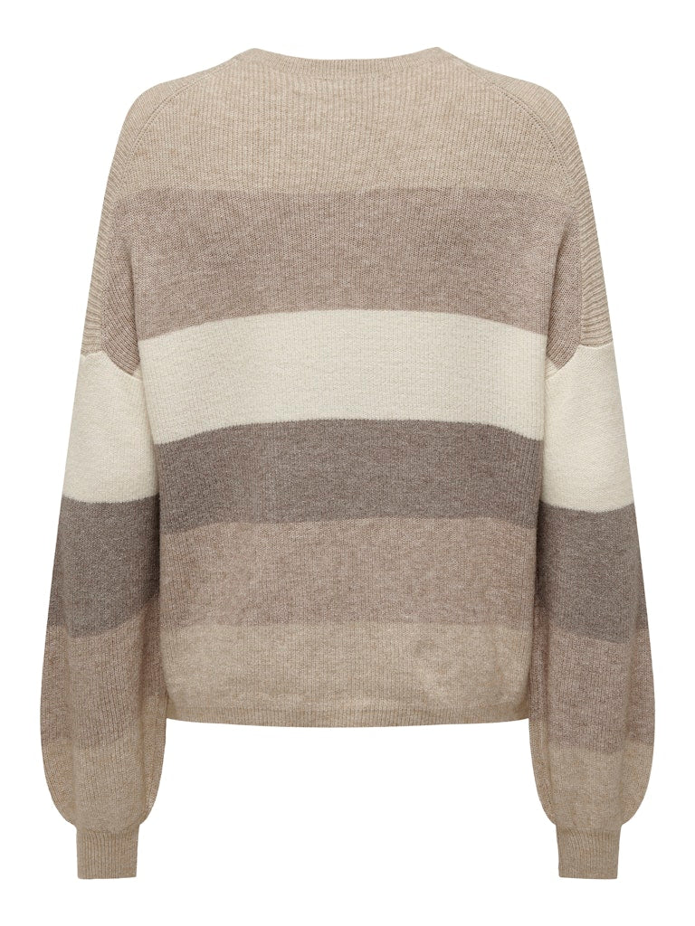 Onlatia L/s Stripe Pullover Knt Noos - Grijs Dessin