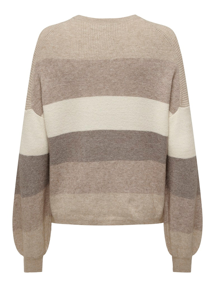 Onlatia L/s Stripe Pullover Knt Noos - Grijs Dessin