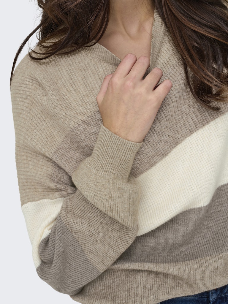 Onlatia L/s Stripe Pullover Knt Noos - Grijs Dessin