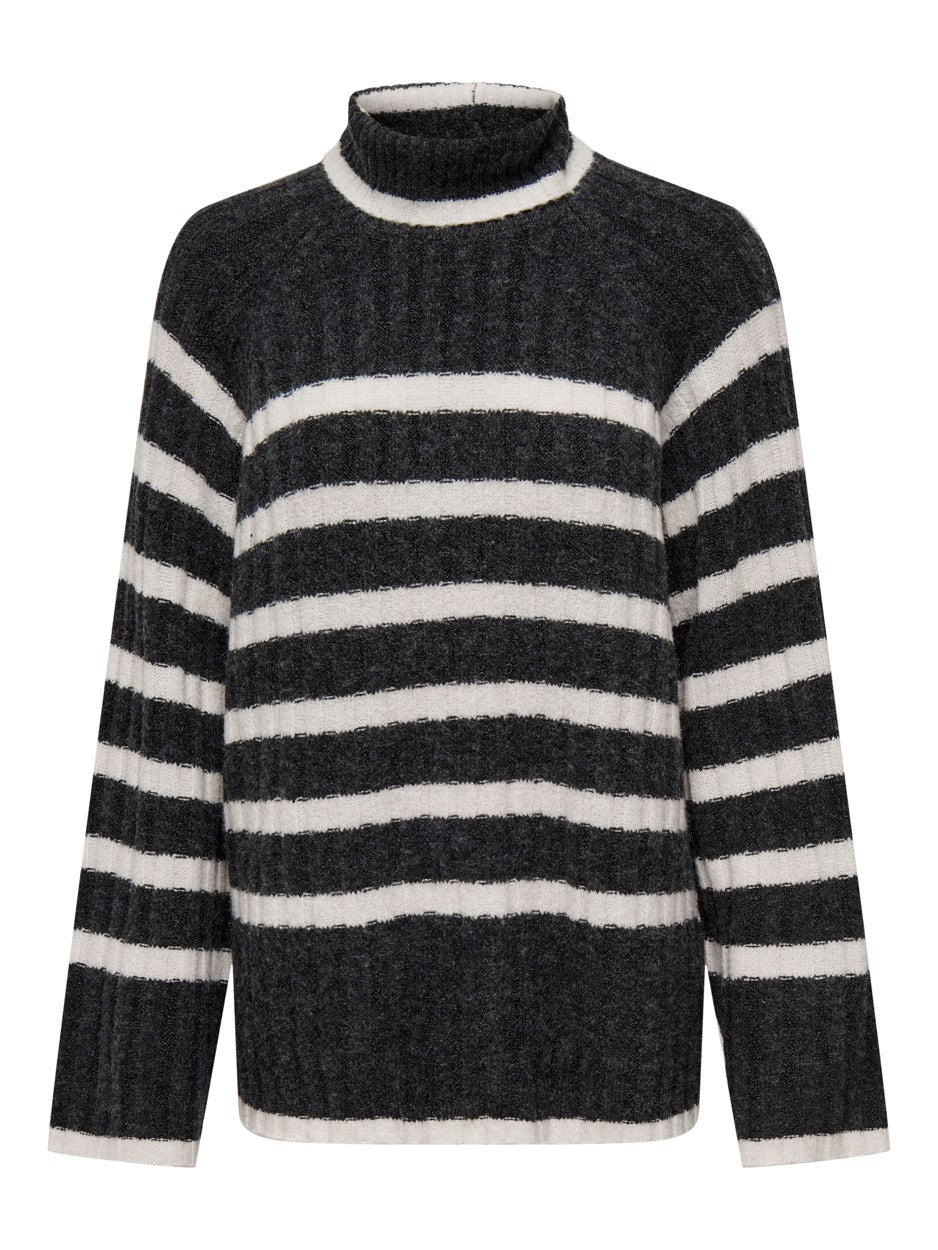 Jdymiley L/s Long Stripe Pullov Knt - Grijs Dessin