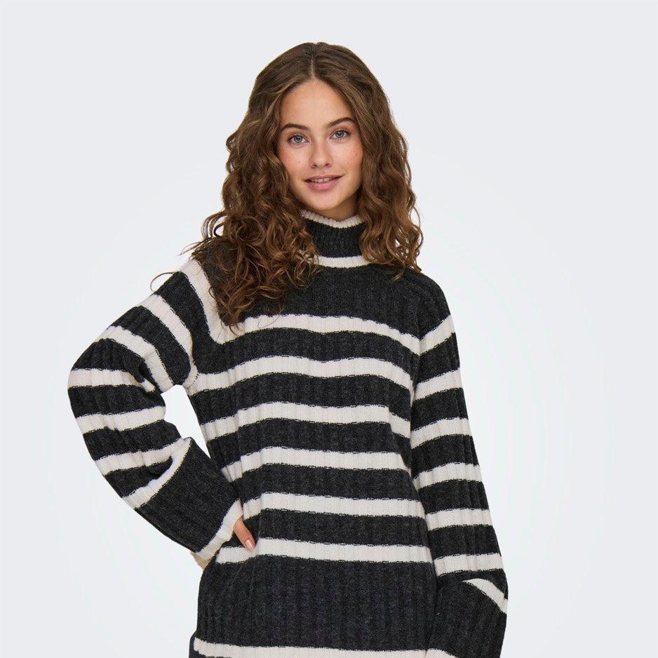 Jdymiley L/s Long Stripe Pullov Knt - Grijs Dessin