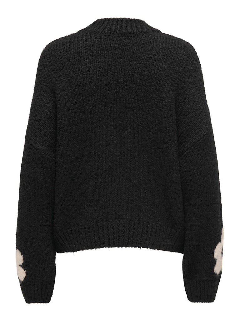 Jdykilian Flower L/s Pullover Knt - Zwart Dessin