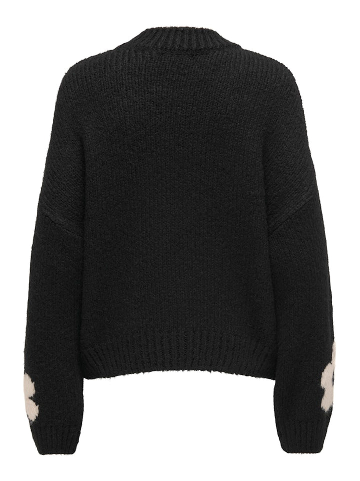Jdykilian Flower L/s Pullover Knt - Zwart Dessin