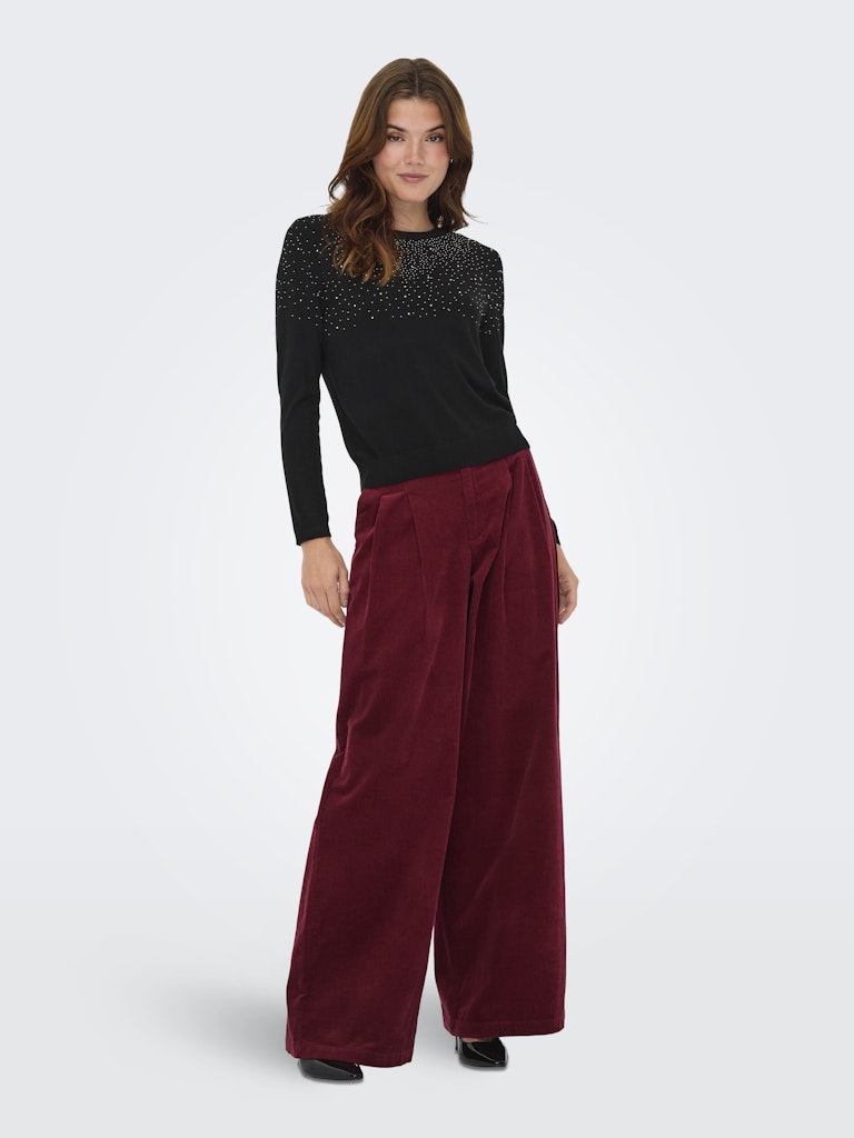 Onlanabella Ls Bling O-neck Knt - Zwart Dessin