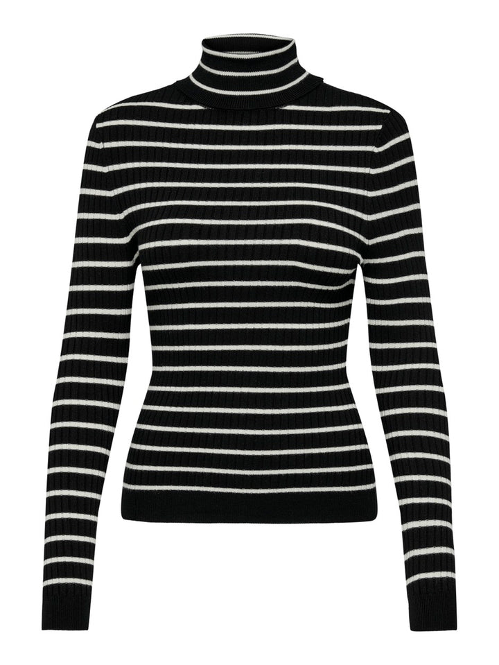 Onlkarol L/s Rollneck Pullover Knt - Zwart Dessin