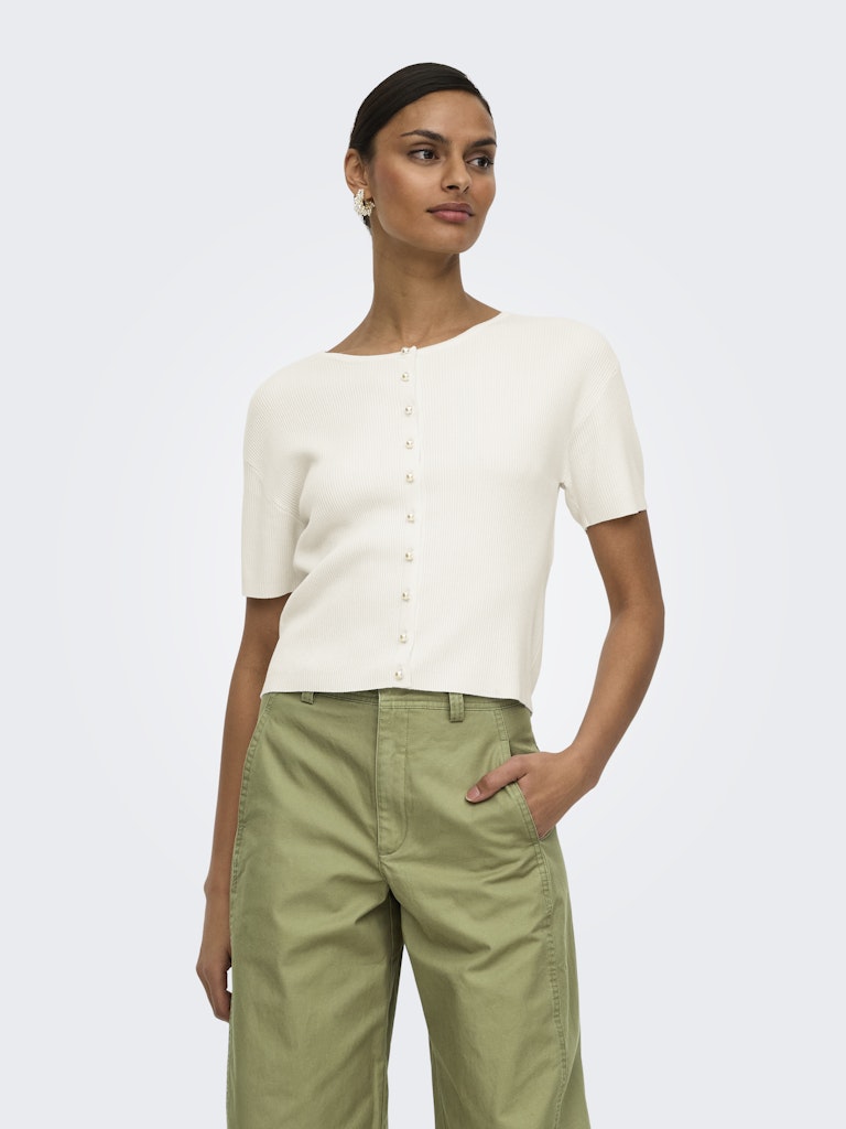 Jdygaby 2/4 O-neck Pearl Cardigan Knt - Off-white