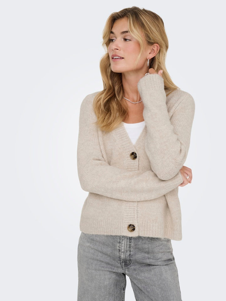 Onlzoey L/s Regular Cardigan Knt Noos - Beige