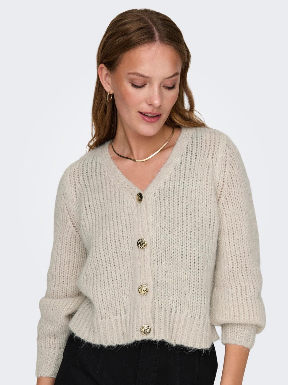 Onlminni Ls Life Cardigan Cc Knt - Beige