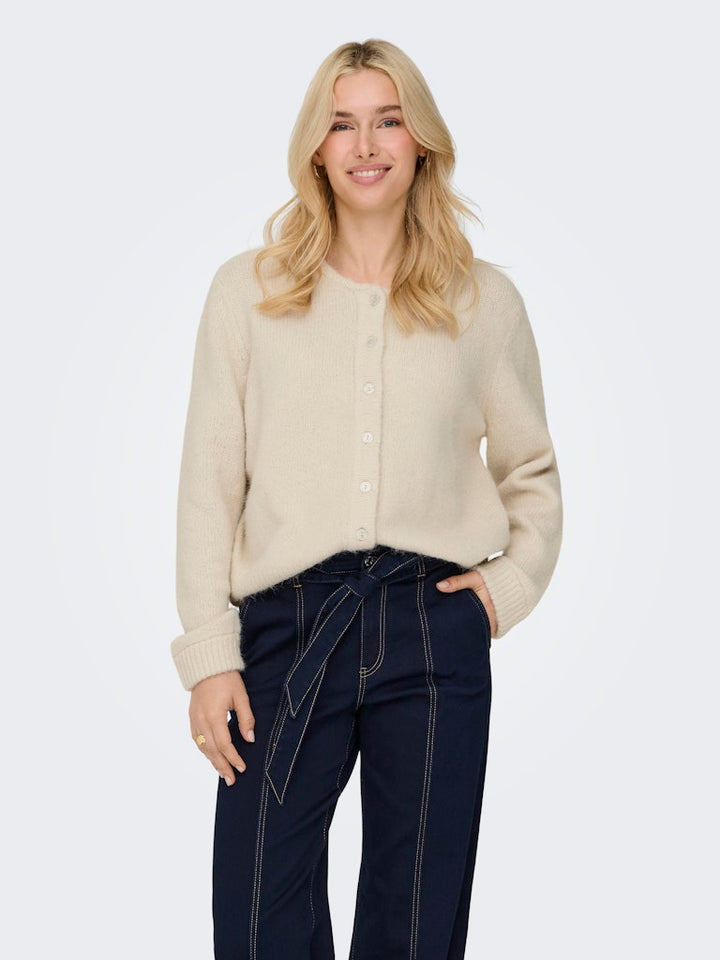 Onlmaggie Life Ls Button Cardigan Cc Knt - Beige