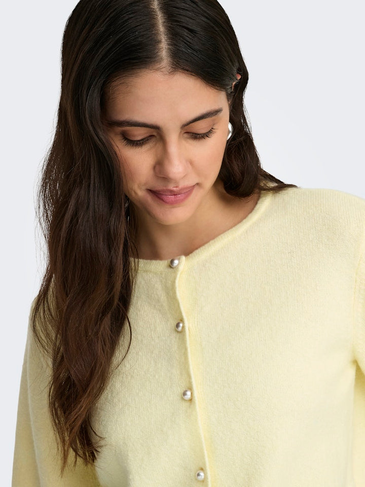 Jdyrue Life 2/4 Pearl Cardigan - Licht Geel