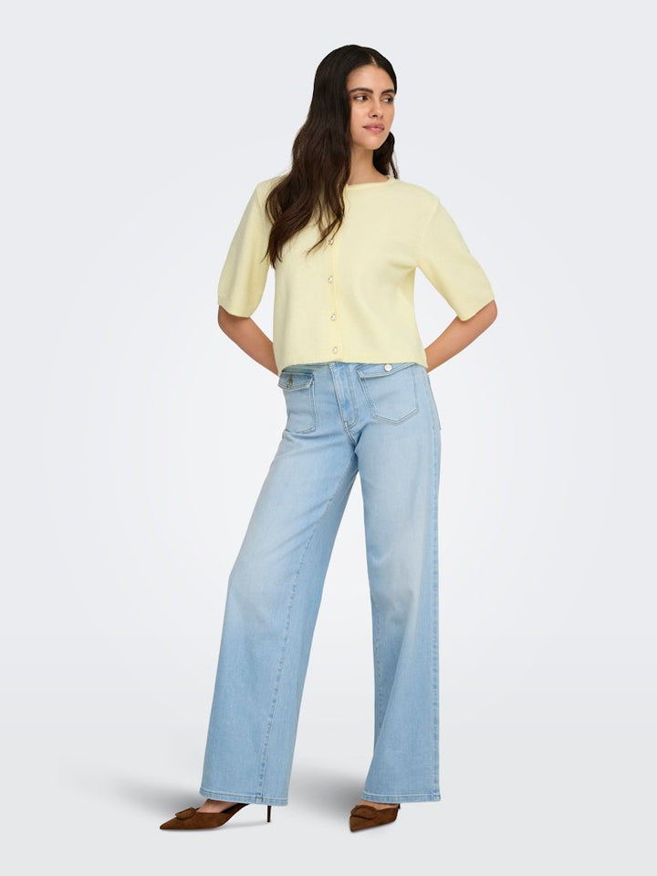 Jdyrue Life 2/4 Pearl Cardigan - Licht Geel