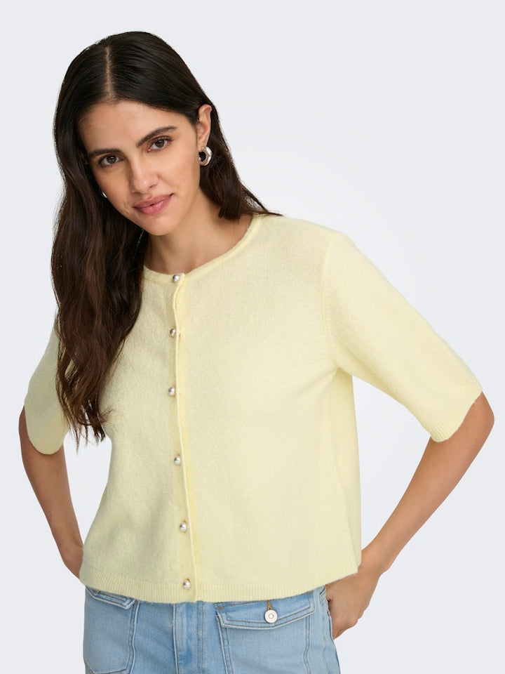 Jdyrue Life 2/4 Pearl Cardigan - Licht Geel