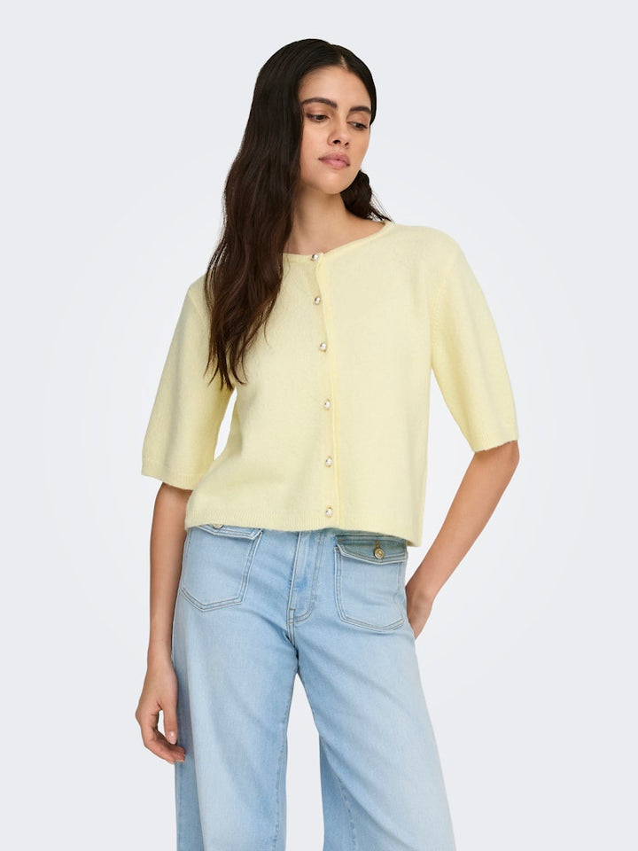Jdyrue Life 2/4 Pearl Cardigan - Licht Geel