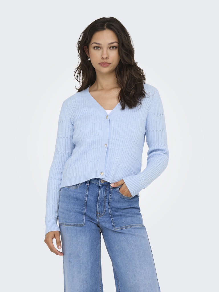 Onlkatia Ls Vneck Cardi Knt Noos - Lichtblauw