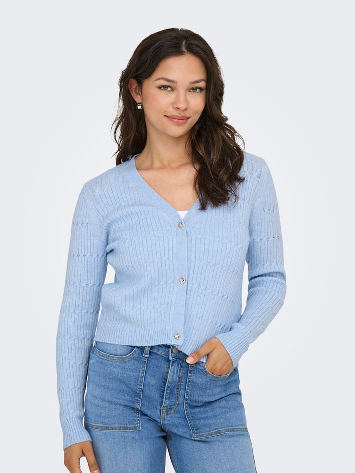 Onlkatia Ls Vneck Cardi Knt Noos - Lichtblauw