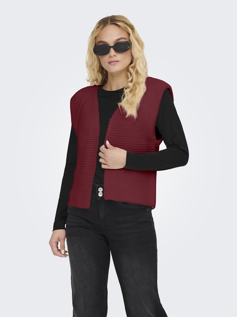 Onlloui Vest Ex Knt - Wijnrood