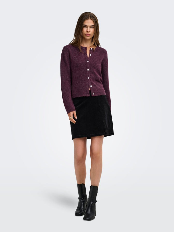 Onlsimoni Ls O-neck Cardigan Knt - Bordeaux