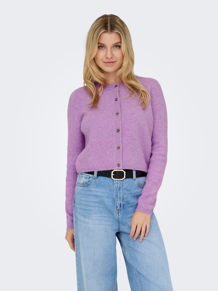 Jdychloe Life L/s Cardigan Knt Noos - Paars