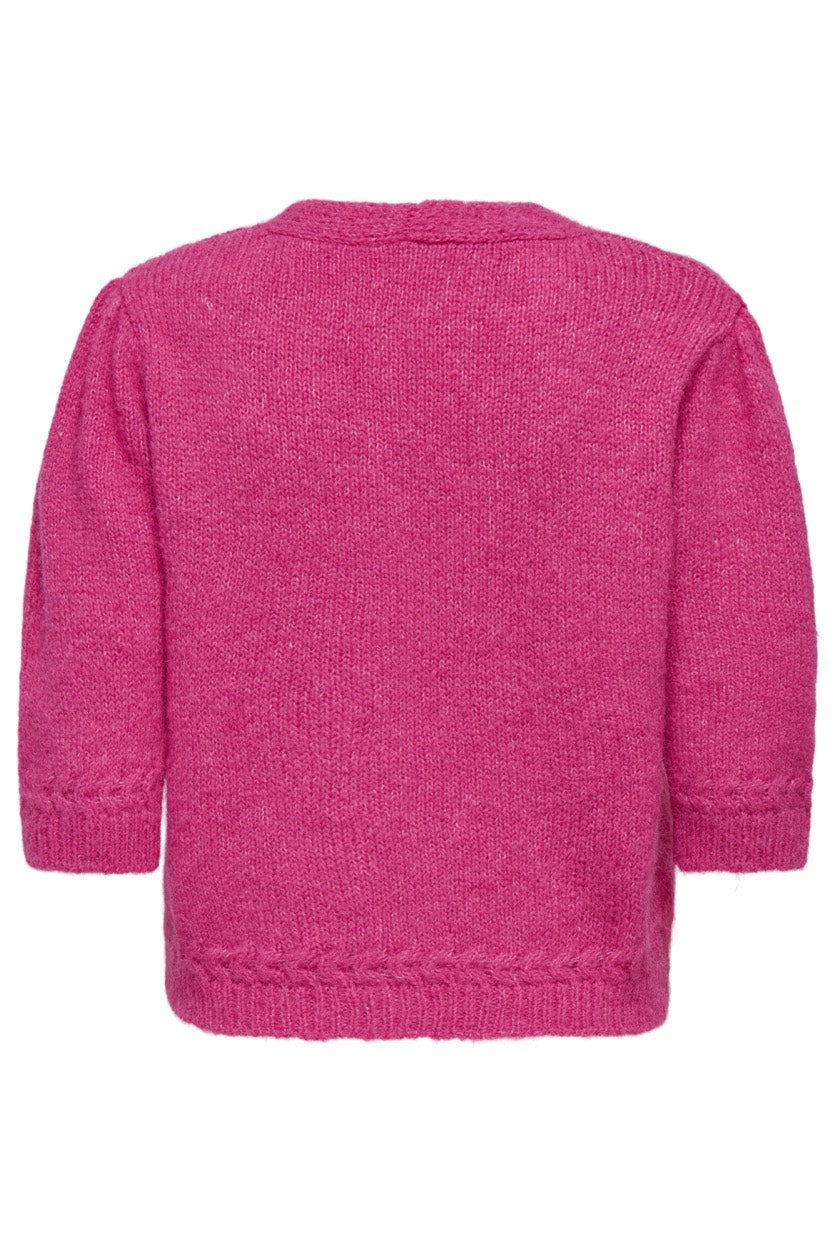 Onlstarla Ss V-neck Cardiga Cc Knt - Fuchsia