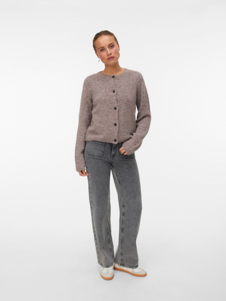Vmnovah Ls O-neck Button Cardi Ga Noos - Paars Melee