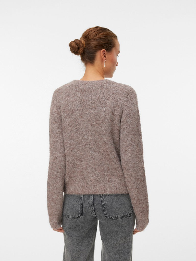 Vmnovah Ls O-neck Button Cardi Ga Noos - Paars Melee