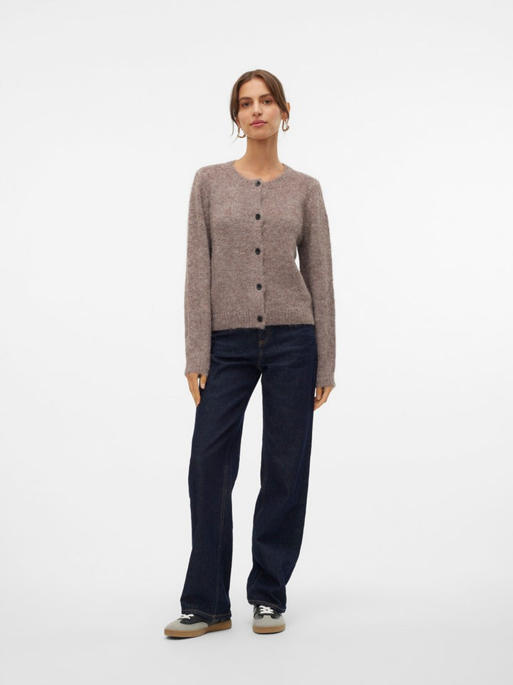 Vmnovah Ls O-neck Button Cardi Ga Noos - Paars Melee