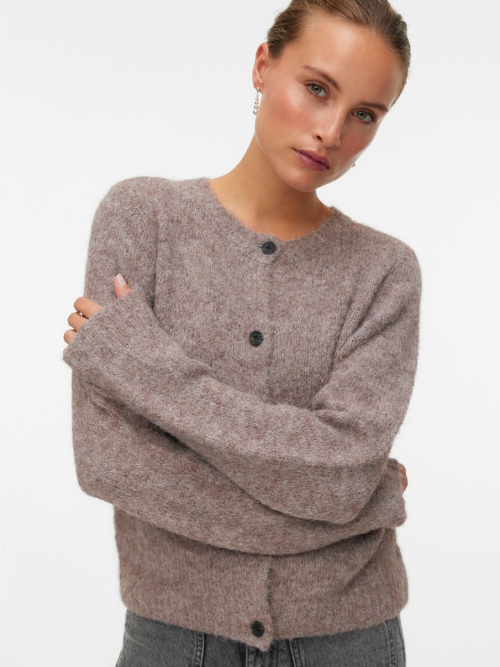 Vmnovah Ls O-neck Button Cardi Ga Noos - Paars Melee