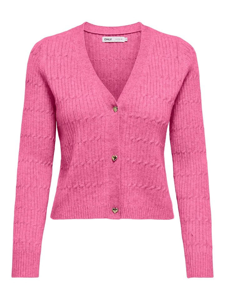 Onlkatia Ls Vneck Cardi Knt Noos - Roze