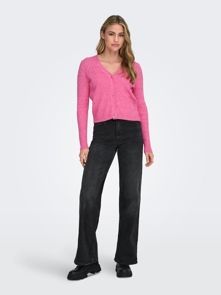 Onlkatia Ls Vneck Cardi Knt Noos - Roze