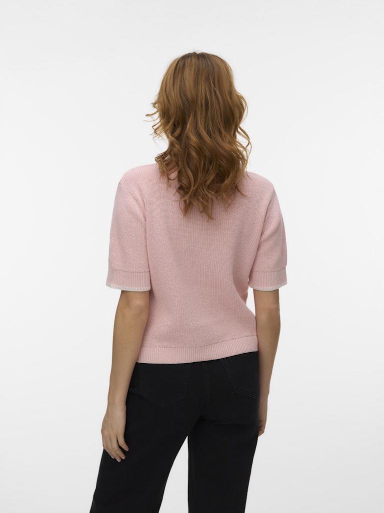 Vmkashia Ss Tie Detail Knit Cardigan - Licht Roze