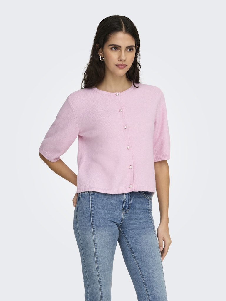 Jdyrue Life 2/4 Pearl Cardigan - Licht Roze