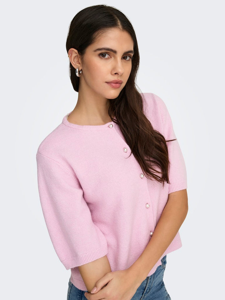 Jdyrue Life 2/4 Pearl Cardigan - Licht Roze
