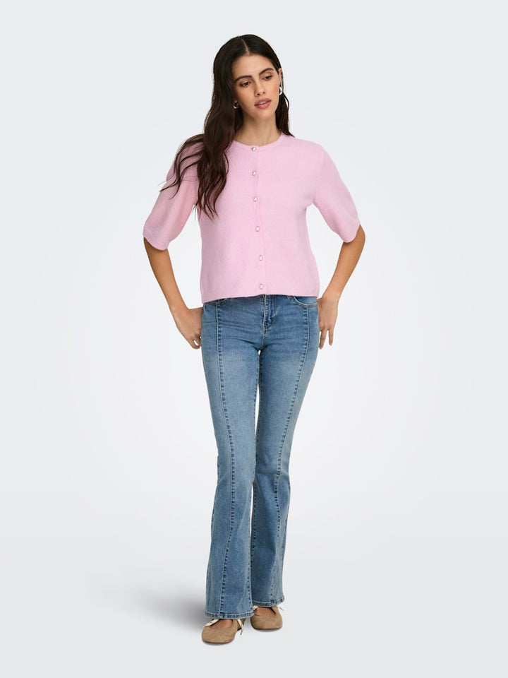 Jdyrue Life 2/4 Pearl Cardigan - Licht Roze