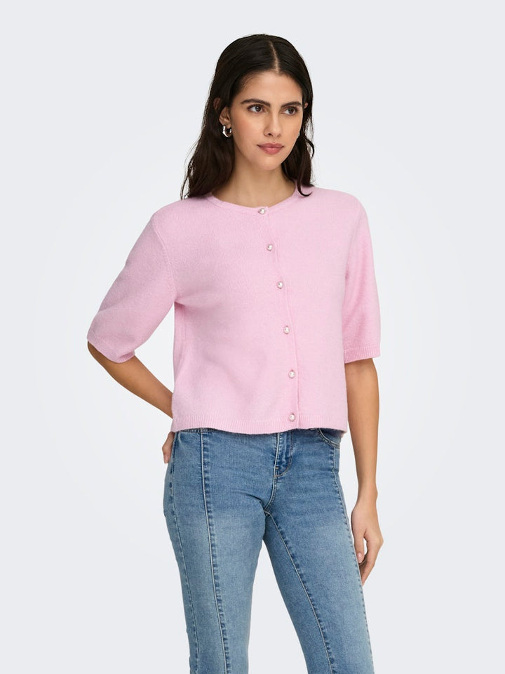 Jdyrue Life 2/4 Pearl Cardigan - Licht Roze
