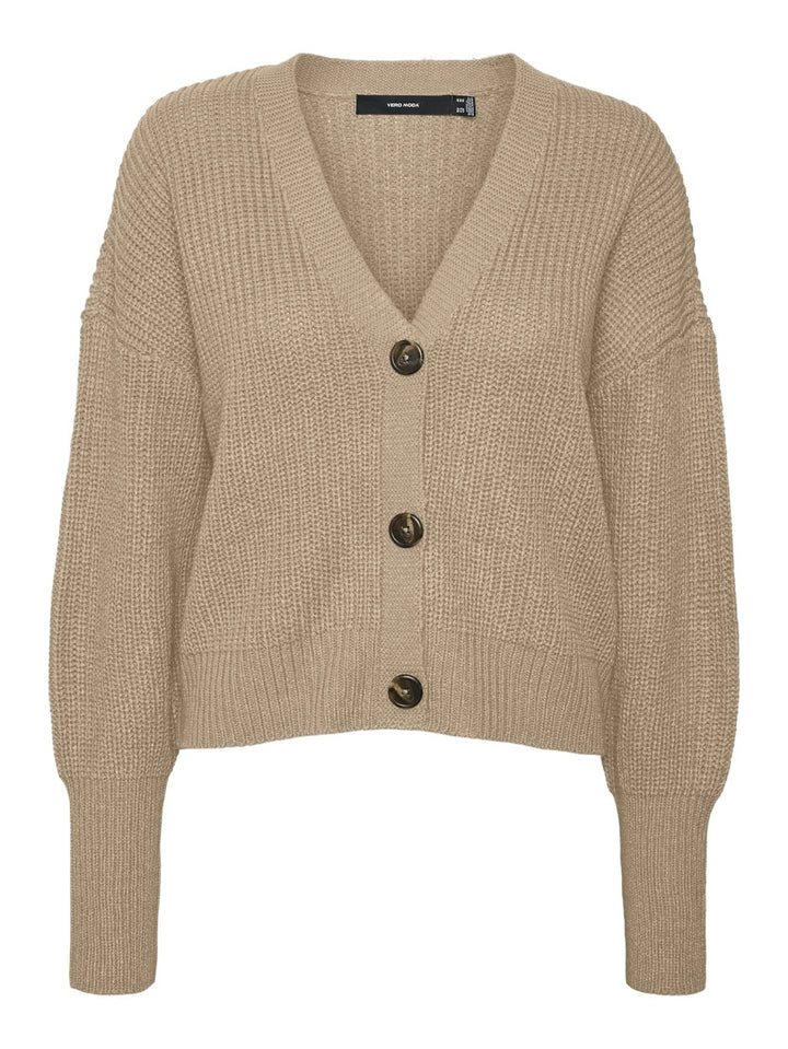 Vmlea Ls V-neck Cuff Cardigan Noos - Camel