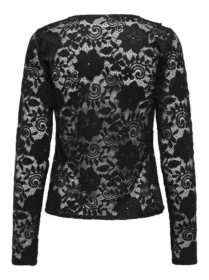 Jdynoe L/s Lace Cardigan Jrs Exp - Zwart