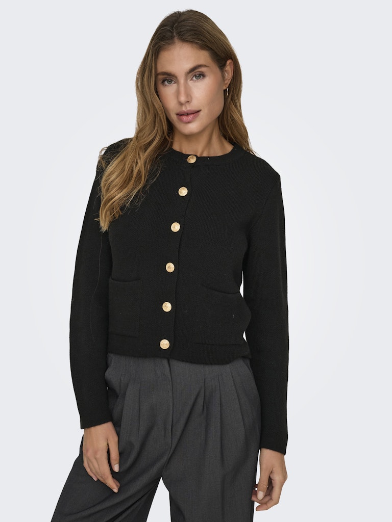 Jdykim Ls On Button Cardigan - Zwart