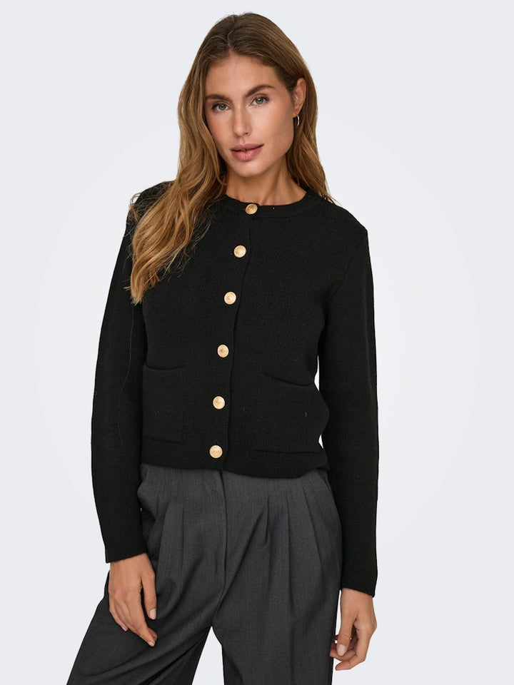 Jdykim Ls On Button Cardigan - Zwart