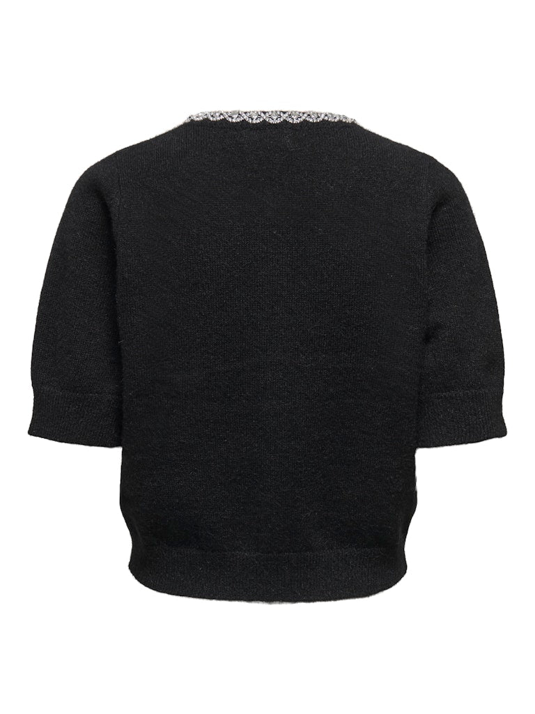 Jdyalva Life 2/4 Embel Cardigan Knt Noos - Zwart