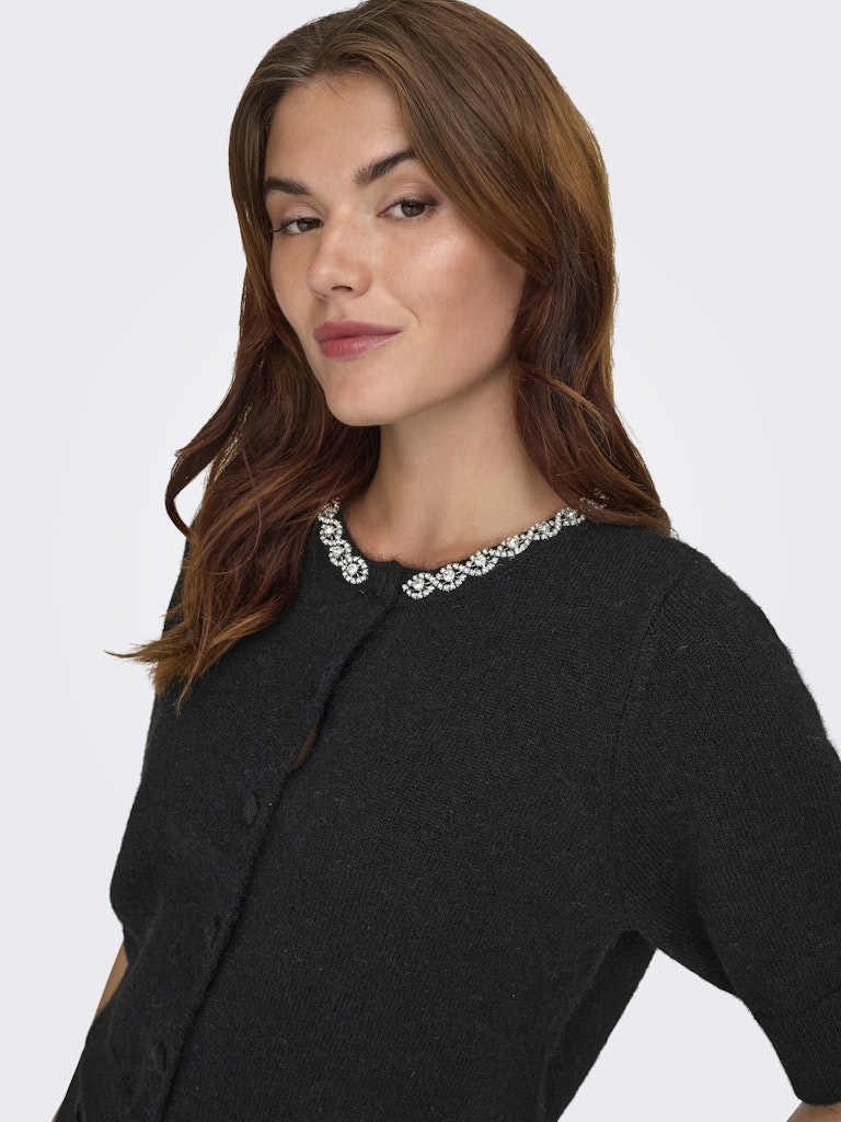 Jdyalva Life 2/4 Embel Cardigan Knt Noos - Zwart